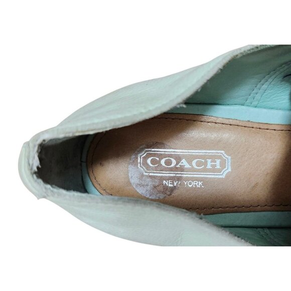COACH Zinnia Mint Leather Oxford Shoes Tassel Detail Classic Chic Size 8 B - Picture 8 of 12